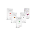 Five Carraro 1915 Allannem coffee capsule boxes arranged on a clean white background, each showing a different capsule color: red, orange, brown, silver, green, and purple.