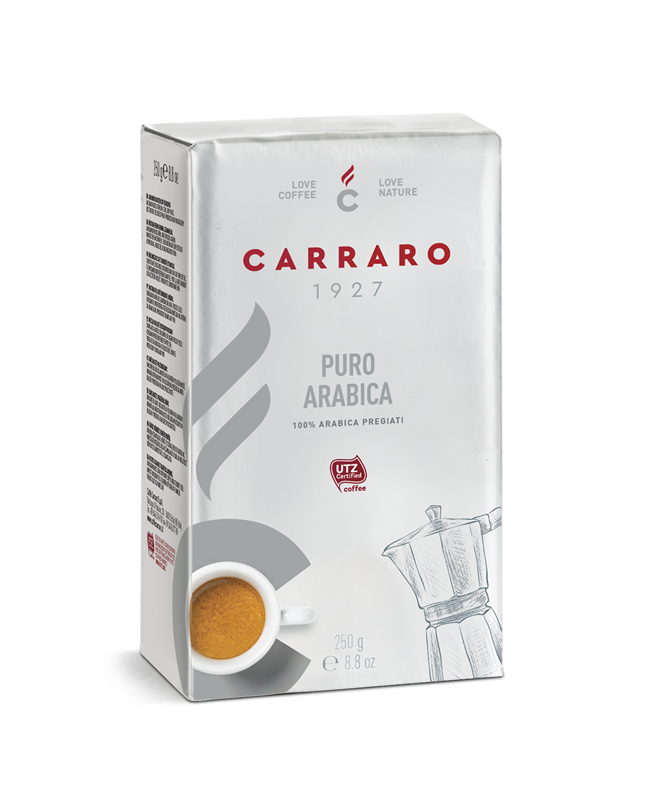 Carraro Puro Arabica Italian Ground Coffee 250g – 100% Arabica